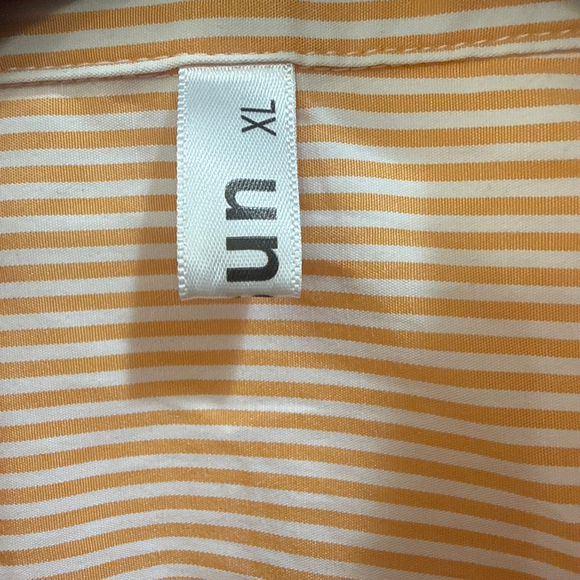 Women's Unbranded Orange & White Striped Button Down Shirt XL - Picture 3 of 3